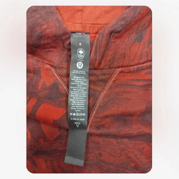 Lululemon Team Canada All Yours Cropped Hoodie  Red Multi Size 6 - Picture 10 of 10